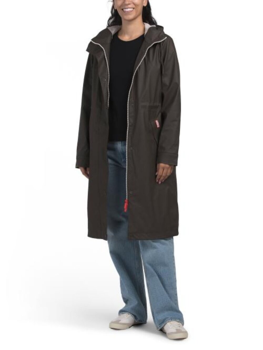 HUNTER Darcy Rubberized Long Rain Jacket